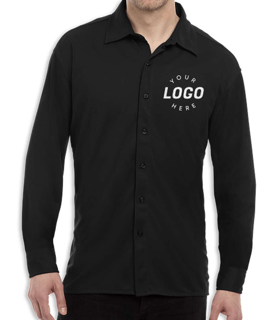Blue Generation BLU-X-DRI Stretch Long Sleeve Woven Shirt in Black