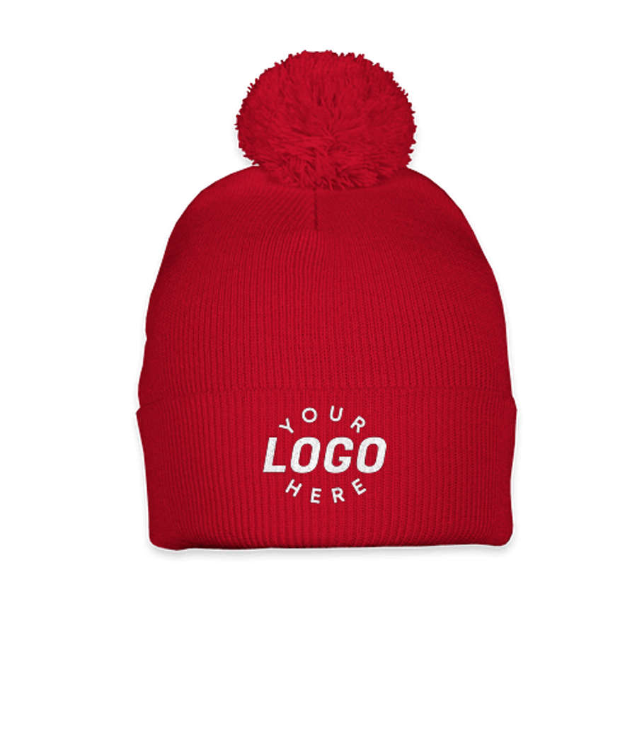 Sportsman Pom Pom Beanie in Red