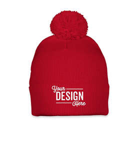 Sportsman Pom Pom Beanie - Color: Red