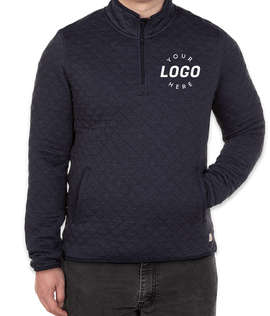 Marine Layer Corbet Quilted Quarter Zip Sweatshirt - Color: Navy