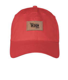 Ahead Largo Washed Twill Baseball Hat with Tan Rectangle Patch - Color: Nantucket Red