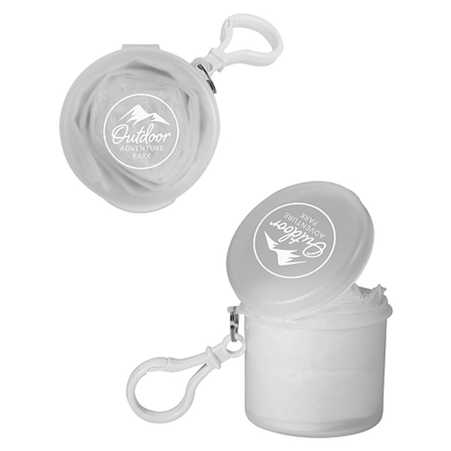 Poncho In Carabiner Case in CLEAR-FROSTED
