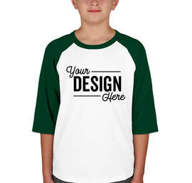 Sport-Tek Youth Raglan T-shirt - Color: White / Forest