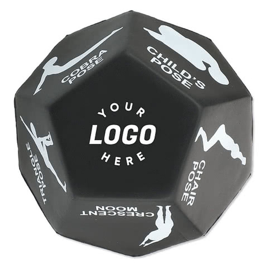 12-Sided Yoga Dice in Black