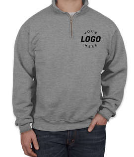 Jerzees Super Sweats 50/50 Quarter Zip Sweatshirt - Screen Printed - Color: Oxford