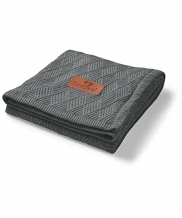 Debossed Leeman Trellis Knit Blanket