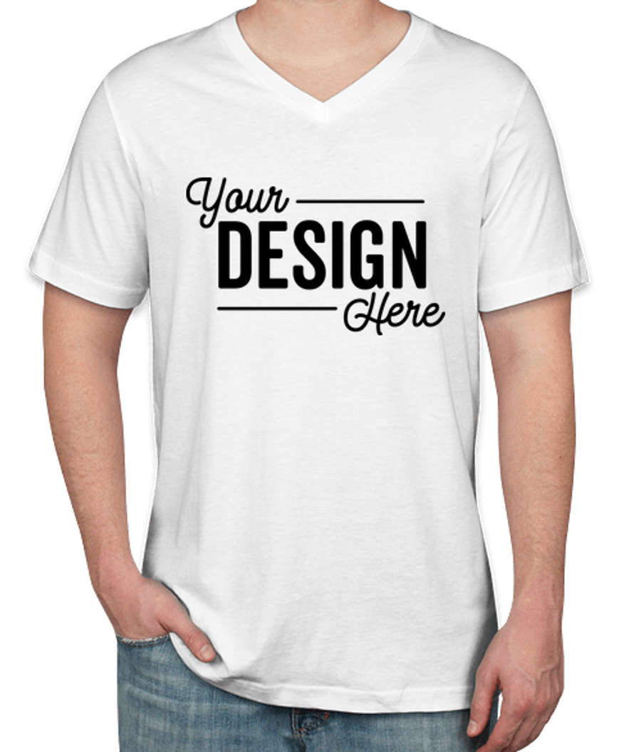 Bella + Canvas Jersey V-Neck T-shirt in White