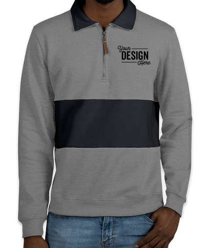 Charles River Quad Pullover - Heather Grey / Navy