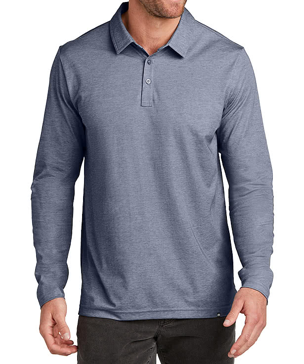 Custom TravisMathew Oceanside Heather Long Sleeve Performance Polo