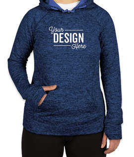 J. America Women's Cosmic Performance Pullover Hoodie - Color: Royal Fleck / Royal