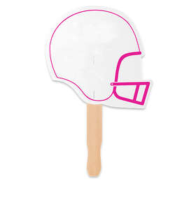 Full Color Helmet Shaped Hand Fan - Color: Hot Pink