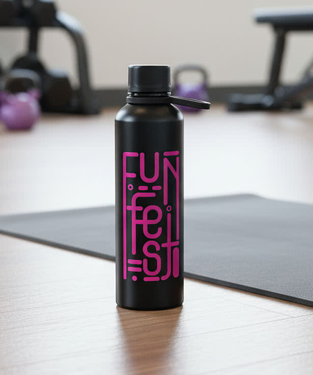 25 oz. Avento Recycled Aluminum Water Bottle with Silicone Loop