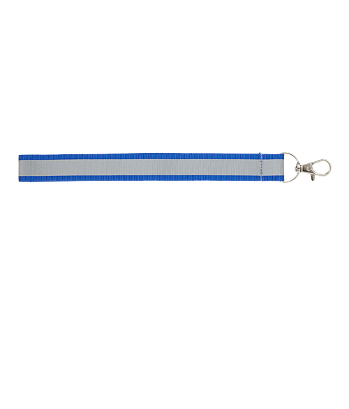 Reflective Recycled Wrist Lanyard in Blue