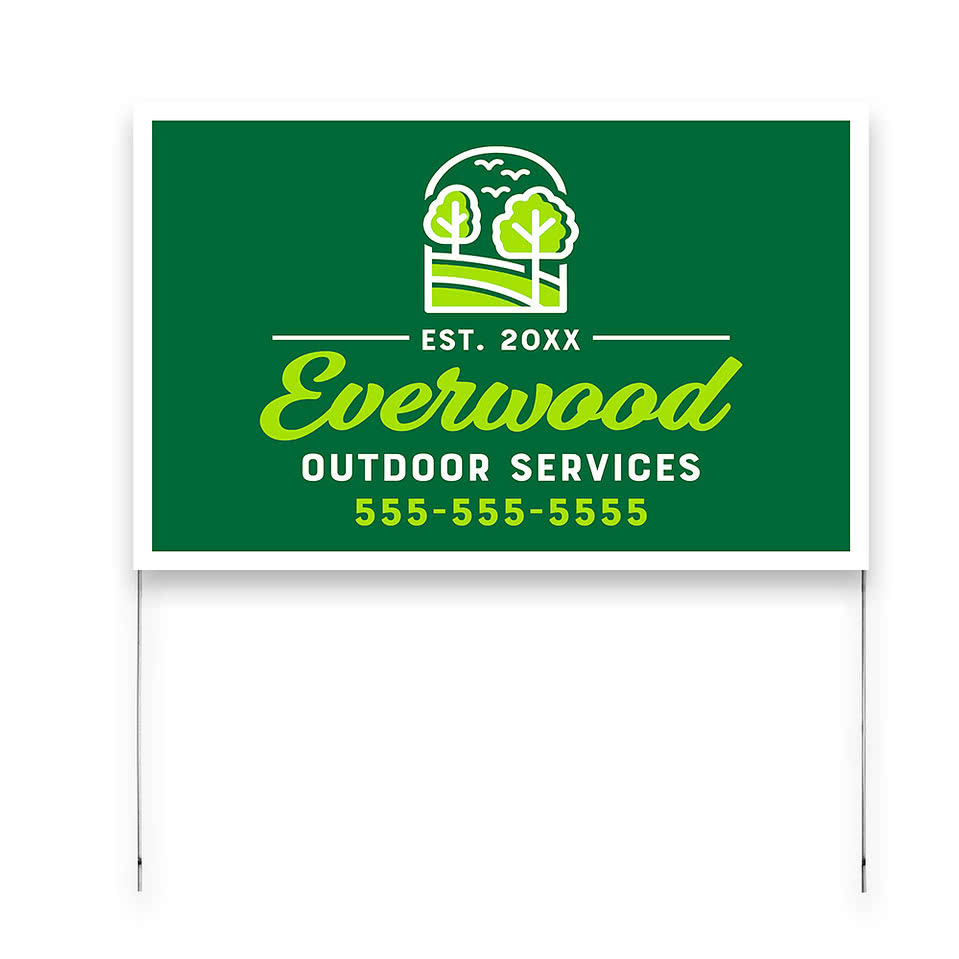 Full Color 22" x 14" Poster Yard Sign with Metal Frame