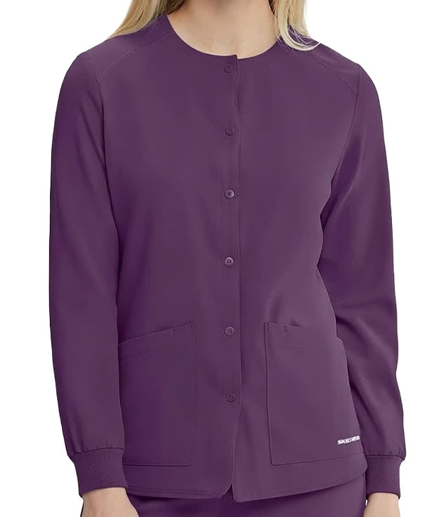 Skechers by Barco Women’s Stability Snap Front Recycled Warm-Up Scrub Jacket