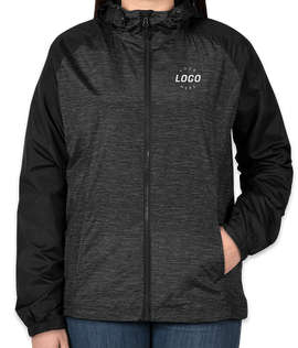 Sport-Tek Women's Heather Raglan Hooded Full Zip Jacket