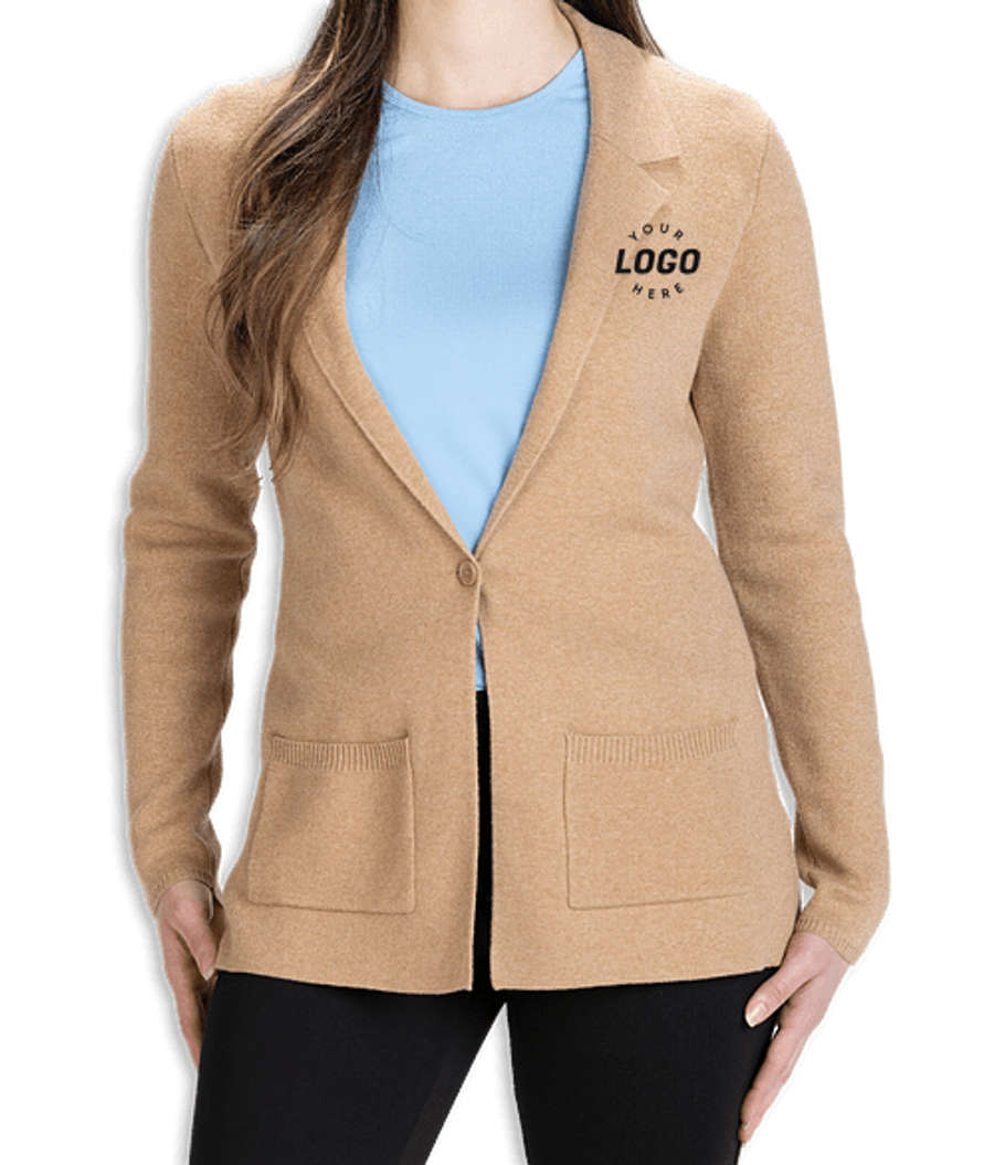 Edwards Women's Patch Pocket Sweater Blazer in Camel Heather