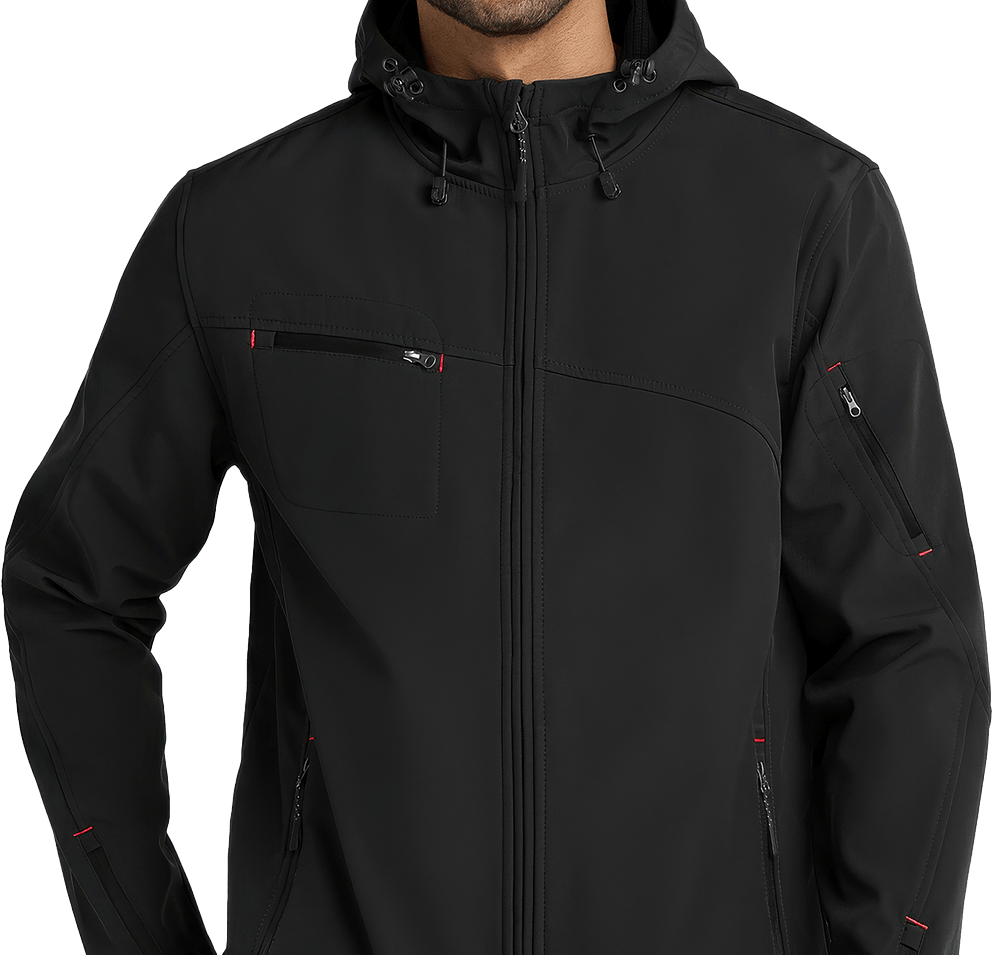 Port Authority Textured Hooded Soft Shell Jacket-default