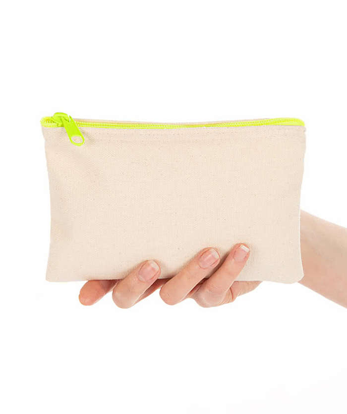 Custom Large Natural Canvas Pouch with Colored Zipper - Design Pouches  Online at