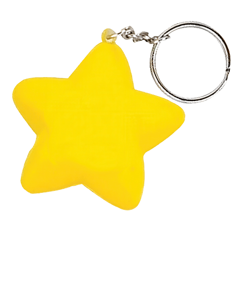 Yellow Star Stress Reliever Keychain in YELLOW