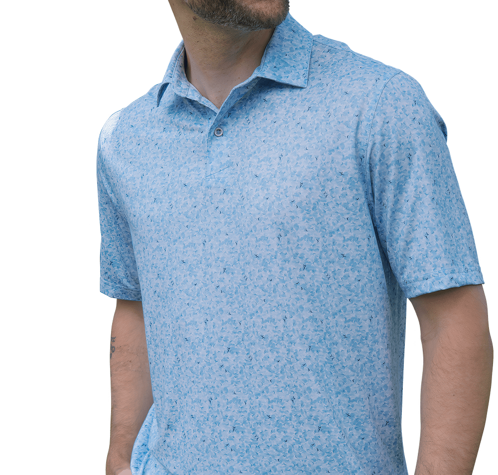Greg Norman Scattered Shark Tail Performance Pique Polo-default