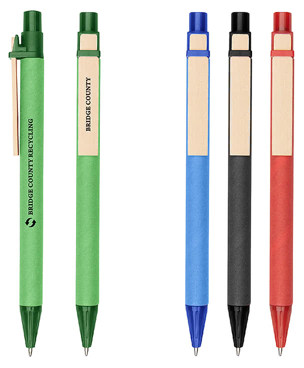 Paper Barrel Click Pen (black ink)