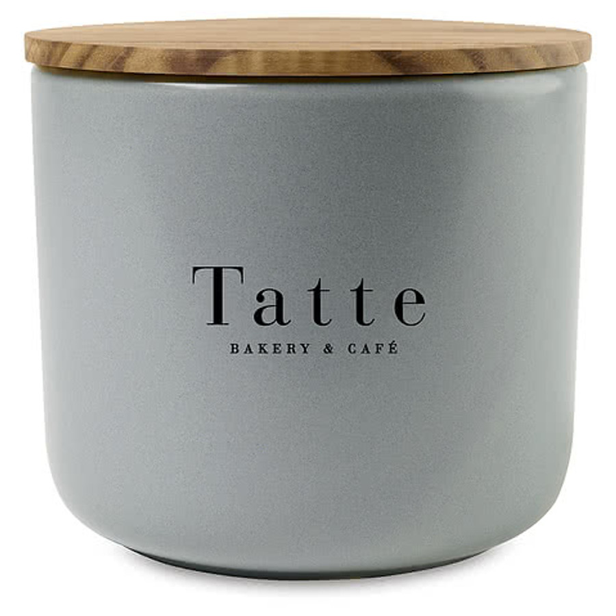 Be Home Brampton Large Stoneware Container in Light Grey