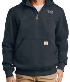 Carhartt Rain Defender Paxton Heavyweight Quarter Zip Hoodie - Embroidered - Color: Navy