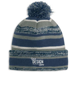 New Era Sideline Fleece Lined Pom Pom Beanie - Color: Navy / Graphite
