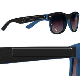 Two-Tone Malibu Sunglasses - Color: Blue / Black