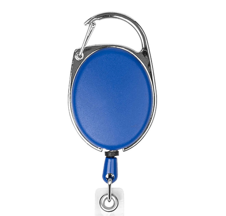Retractable Badge Holder with Carabiner in Royal Blue