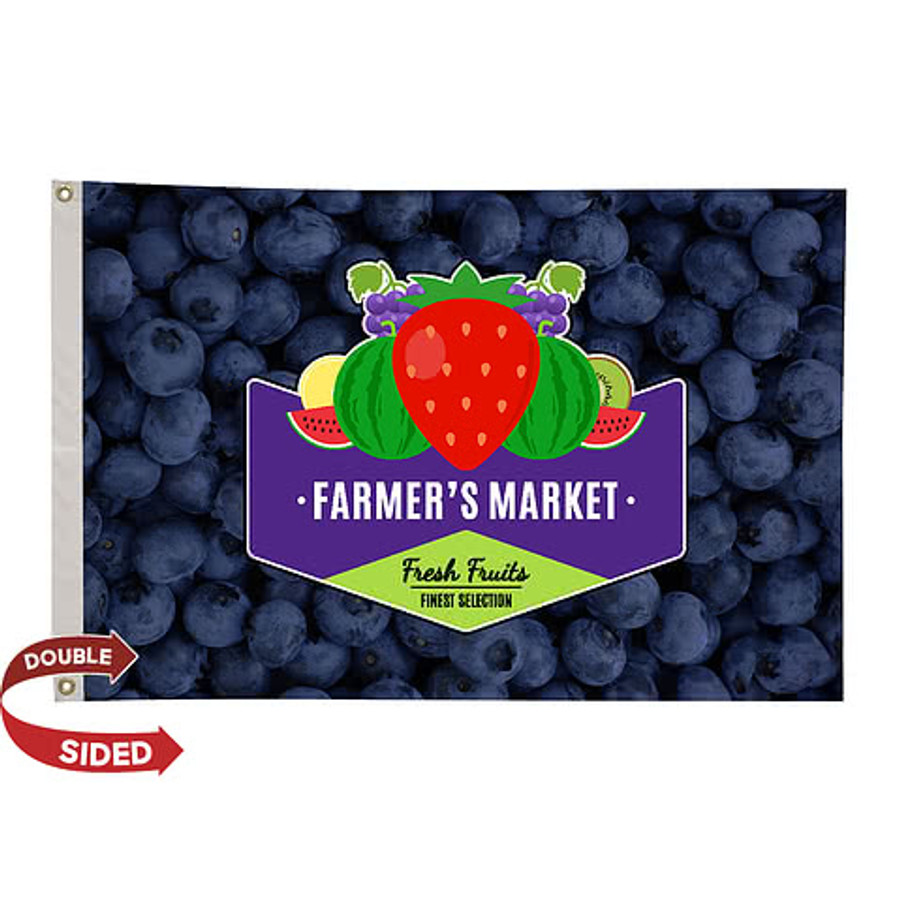 Full Color 2' x 3' Double Sided Nylon Flag in Red