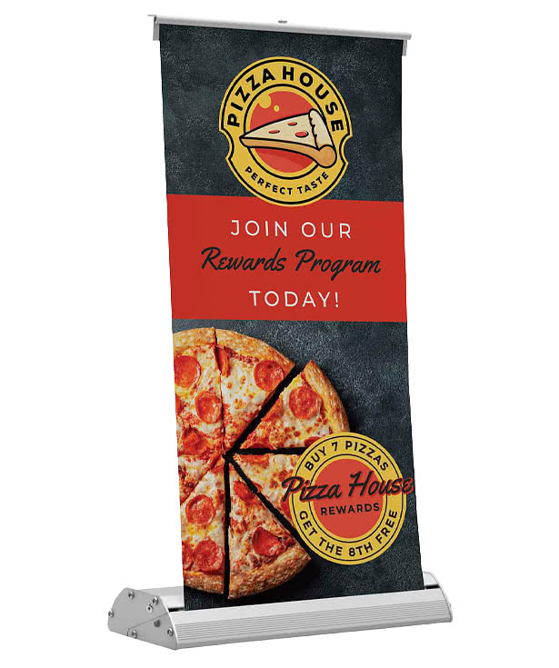 Full Color 9" x 18" Deluxe Mini Retractable Tabletop Banner