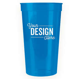 32 oz. Plastic Stadium Cup - Color: Translucent Blue