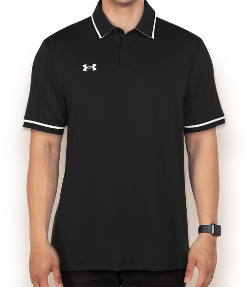 Under Armour Tipped Team Performance Polo - Printed in Black / White