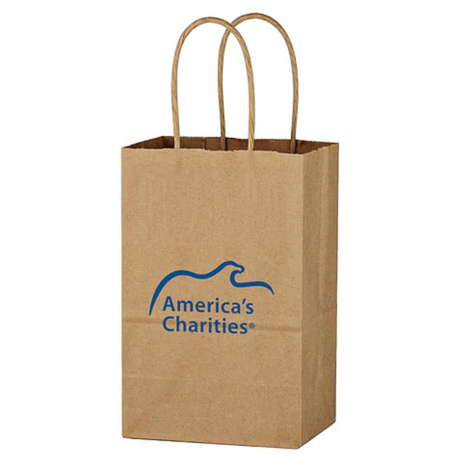 Small Kraft Paper Brown Shopping Bag in Natural