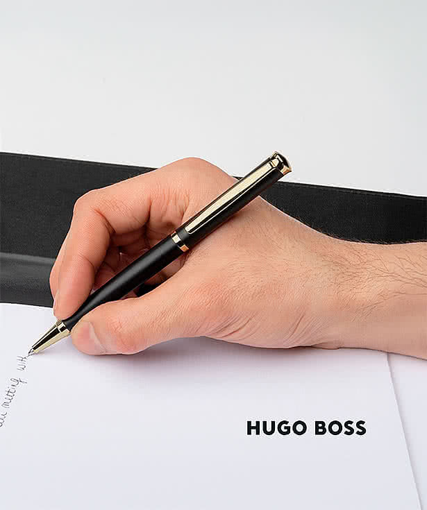Hugo Boss Laser Engraved Sophisticated Ballpoint Pen (blue ink)