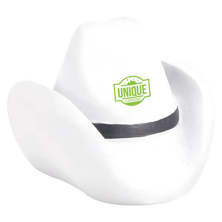 White Cowboy Hat Stress Reliever in WHITE