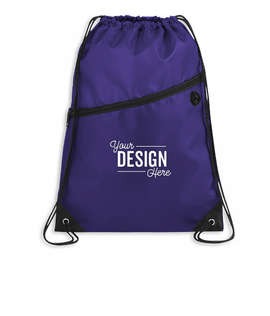 Robin Zipper Drawstring Bag - Color: Purple
