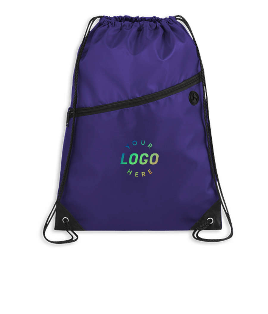 Robin Zipper Drawstring Bag in Purple