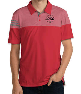 Adidas 3-Stripes Colorblock Performance Polo - Color: Power Red