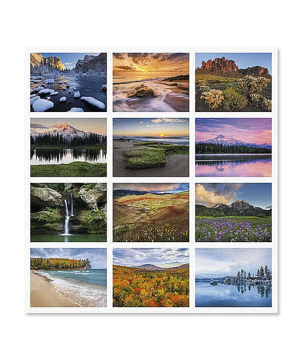 Landscapes of America Spiral Monthly Calendar