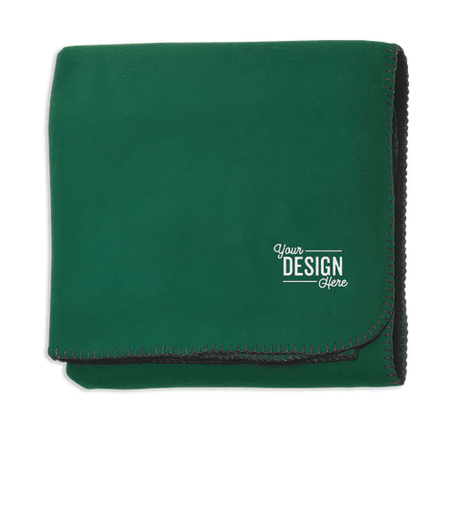 Brushed Fleece Stadium Blanket in Hunter Green