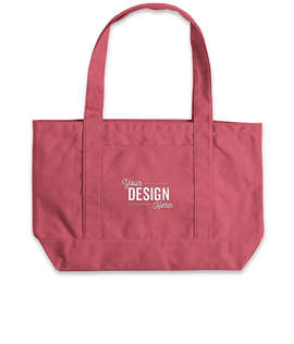 Large Midweight Gusseted Pigment Dyed Boat Tote - Color: Crimson
