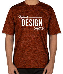 Sport-Tek Electric Heather Performance Shirt - Color: Deep Orange / Black Electric