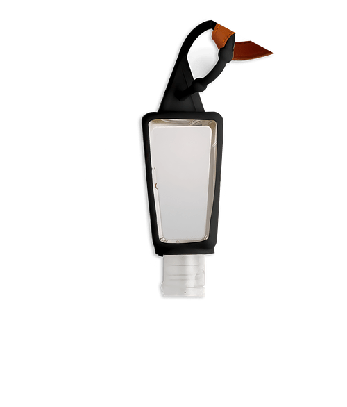 Full Color 1 oz. Gel Hand Sanitizer with Silicone Carabiner in Black