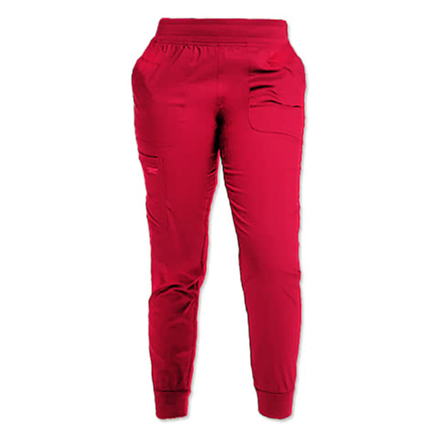 Cherokee Women's Workwear Revolution 5-Pocket Mid Rise Jogger Scrub Pant in Pewter