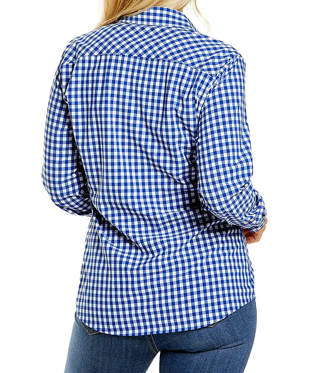 Storm Creek Women's Influencer Wrinkle-Free Gingham Long Sleeve Dress Shirt