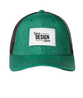 Ahead Brant Snapback Trucker Hat with White Rectangle Patch - Color: Green Linen / Grey