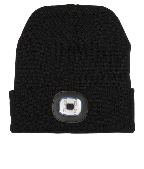 Acrylic Knit LED Light Beanie in BLACK